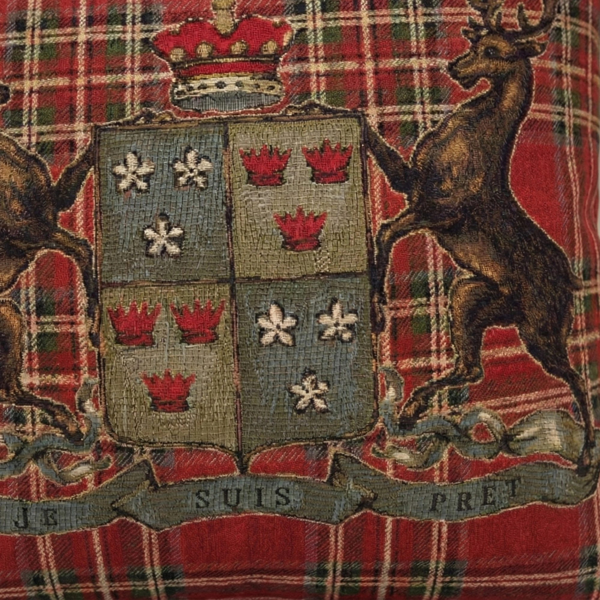 Crimson Herald Tapestry Throw Pillow - Image 3