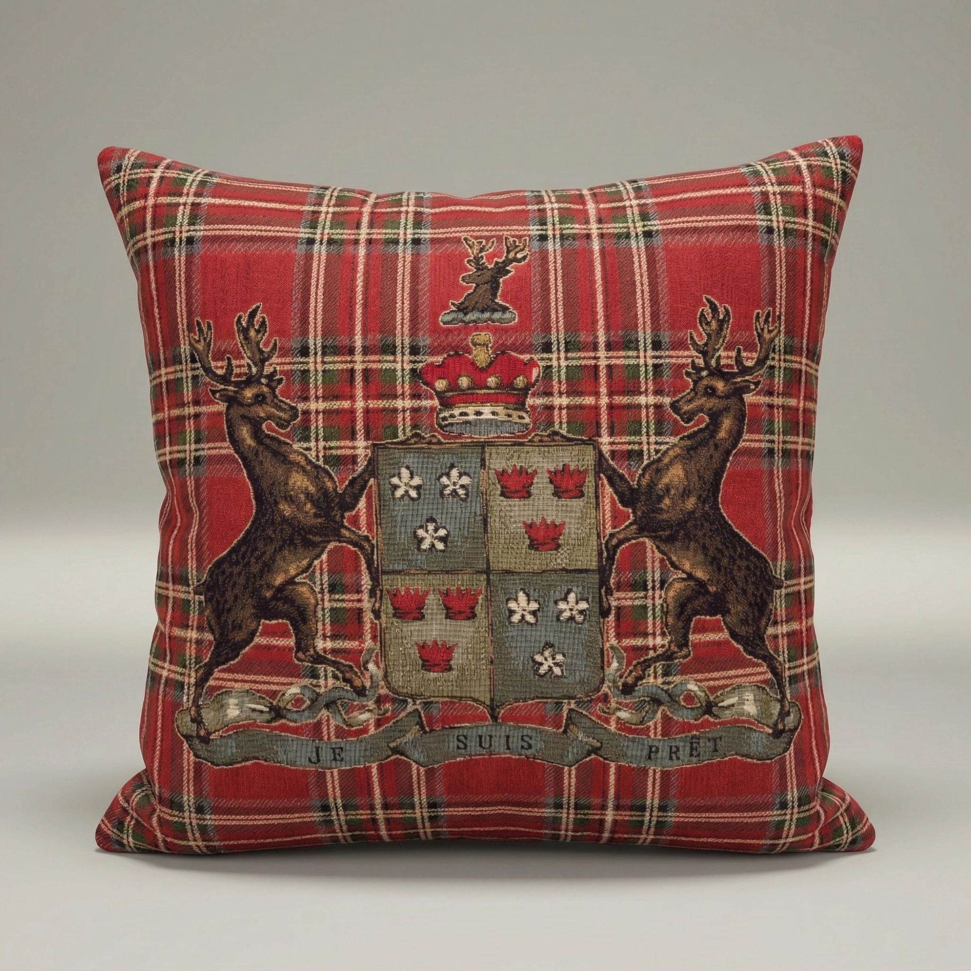 Crimson Herald Tapestry Throw Pillow