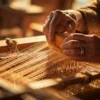 hand knotted rug artisan weaving process