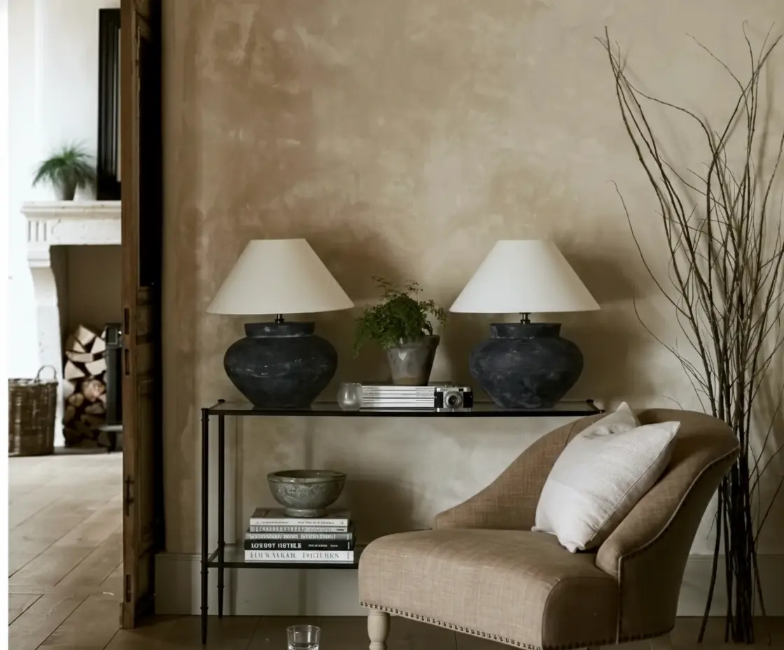 Quiet classical living space interior design