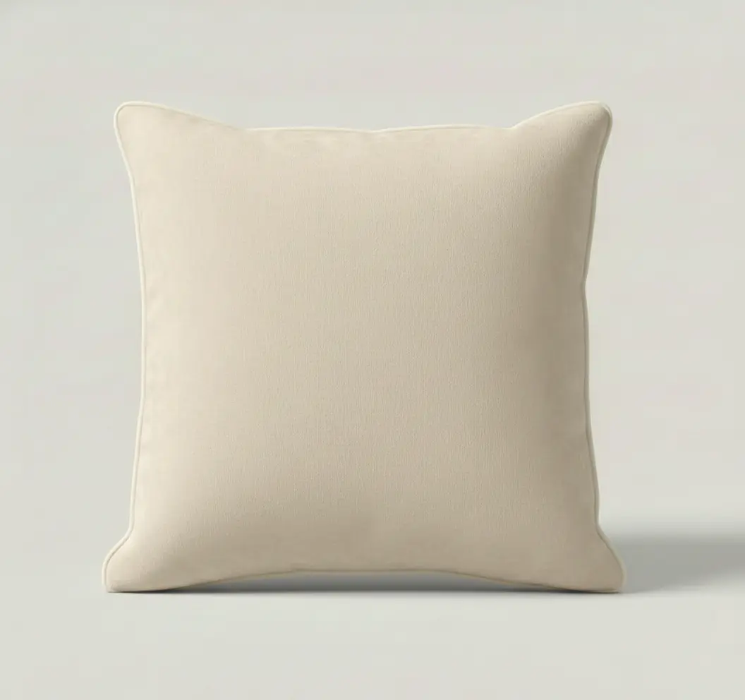 Soft blush velvet back of Garden Tapestry Throw Pillow