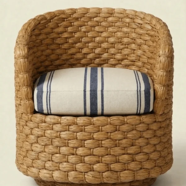 Ashcroft woven barrel chair with lampacanay basket weave