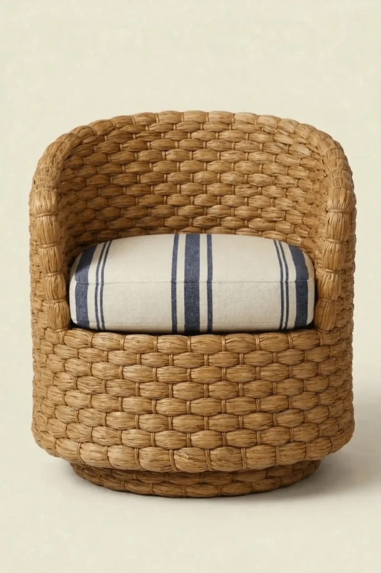 Ashcroft woven barrel chair with lampacanay basket weave