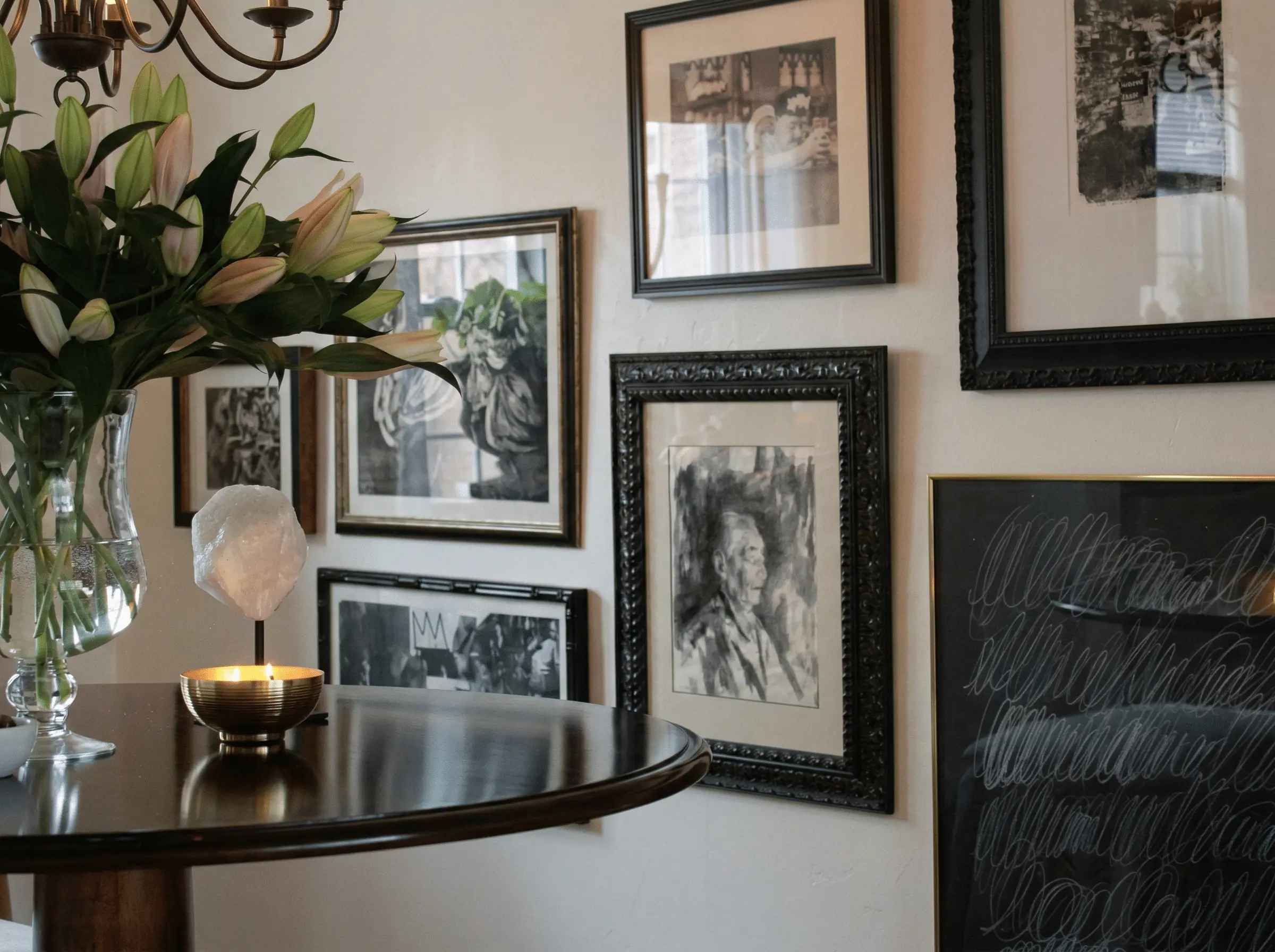 A gallery wall of objects with memory — anchoring a room with accumulated evidence of a life lived — RS Studio