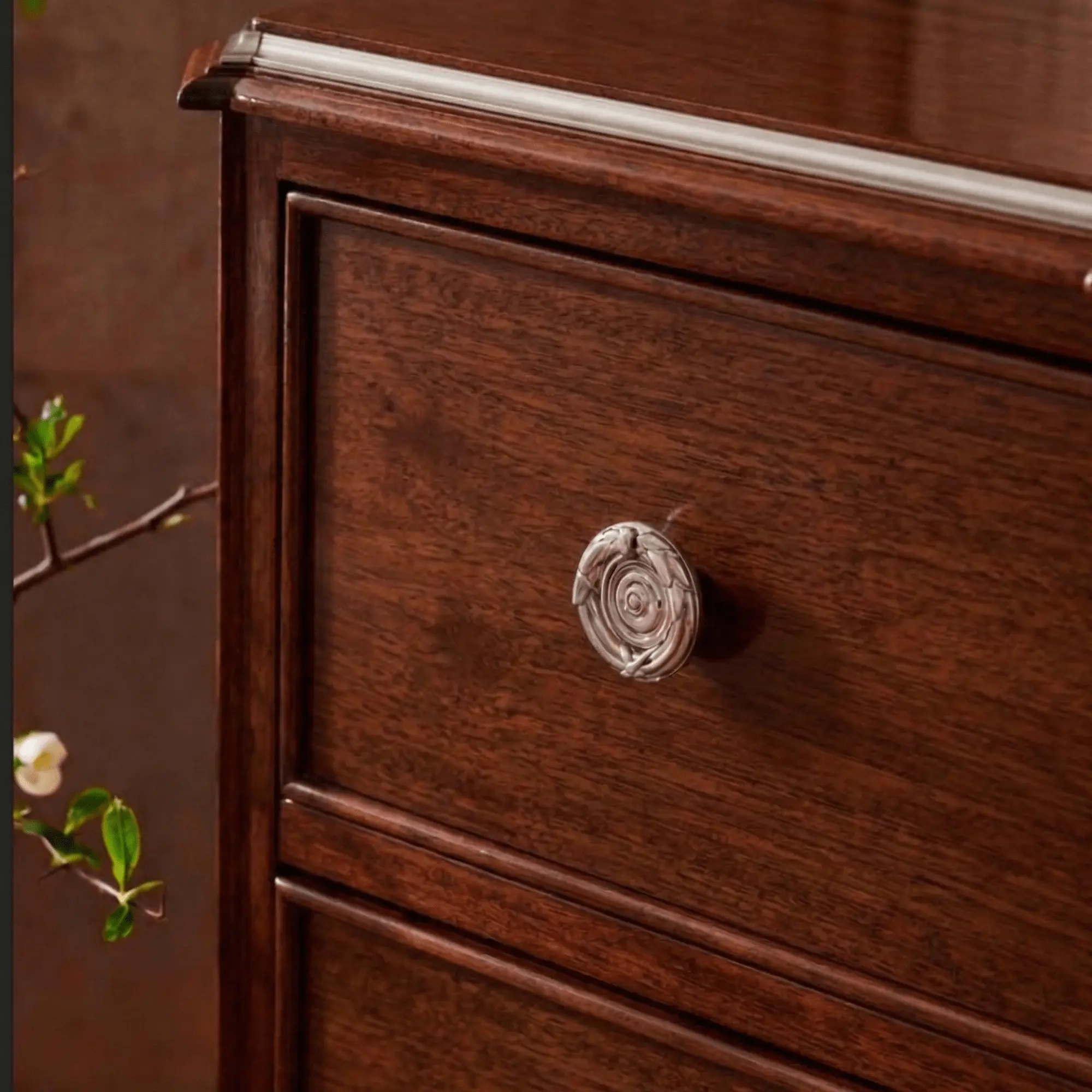 Solid wood drawer grain detail