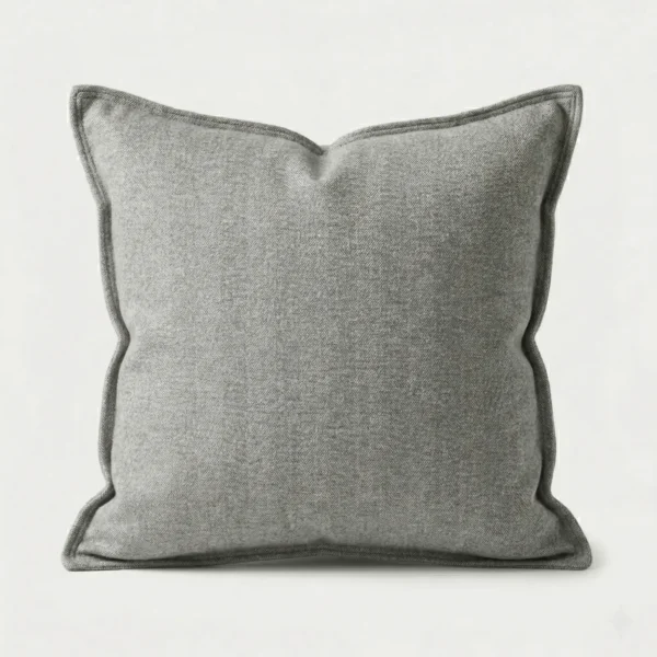 Bromley Stripe Throw Pillow in brushed cotton with charcoal pinstripe