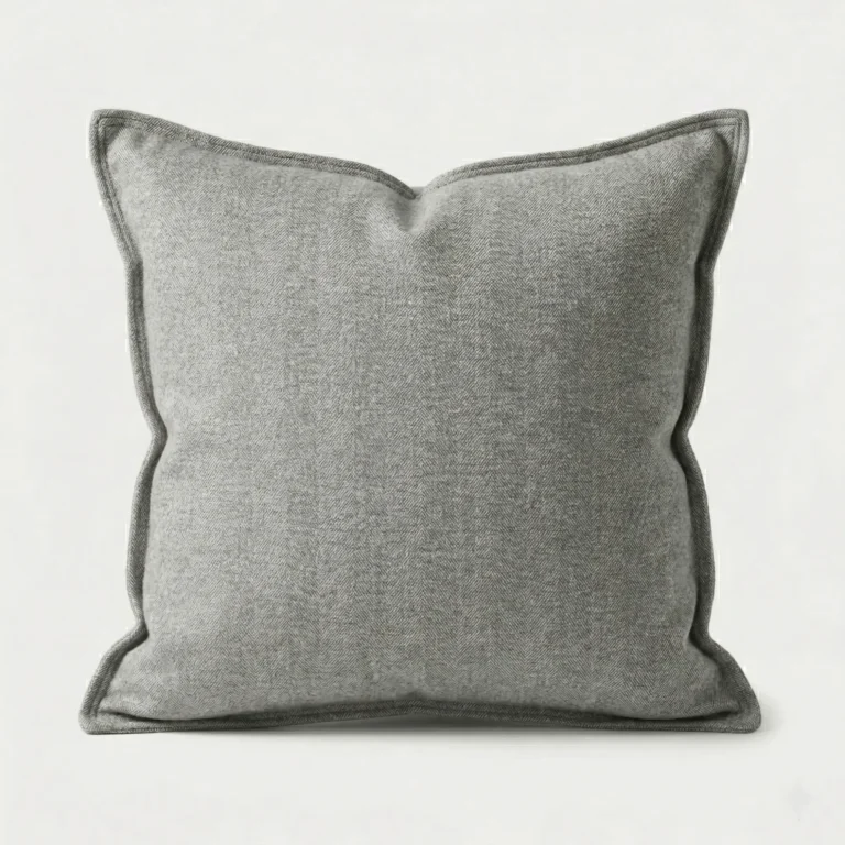 Bromley Stripe Throw Pillow in brushed cotton with charcoal pinstripe