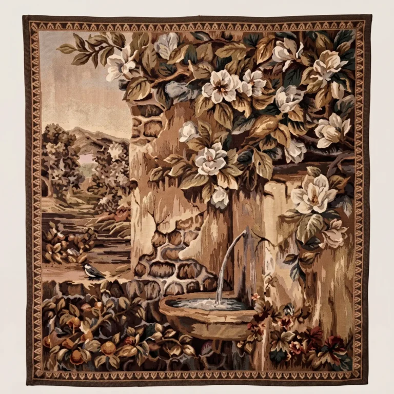 Bird Bath Hand Woven Tapestry