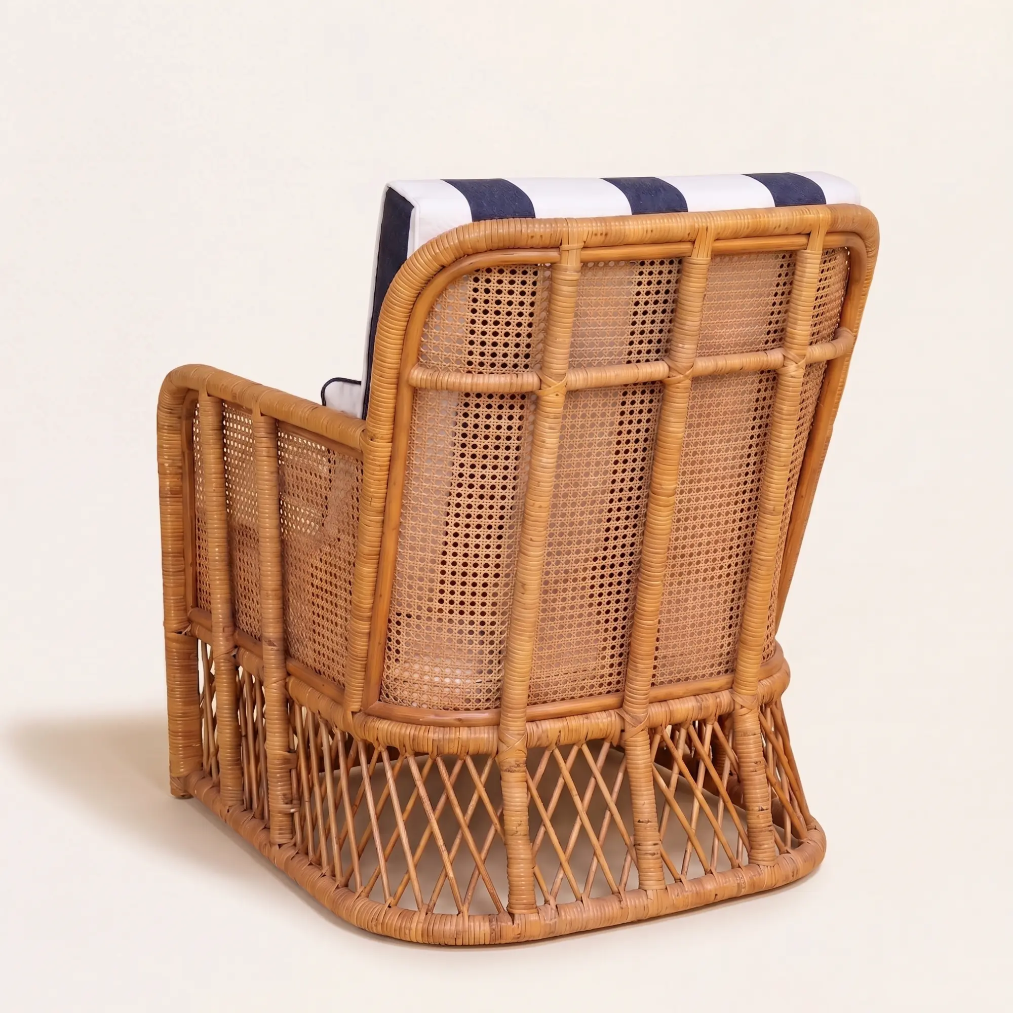 Montauk Cabana Lounge Chair 3 Rear view of Montauk Cabana Lounge Chair showing woven cane and lattice construction