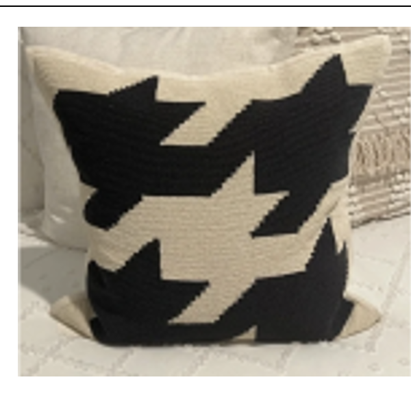 HOUNDSTOOTH JACQUARD COTTON CUSHION — 18” x 18”