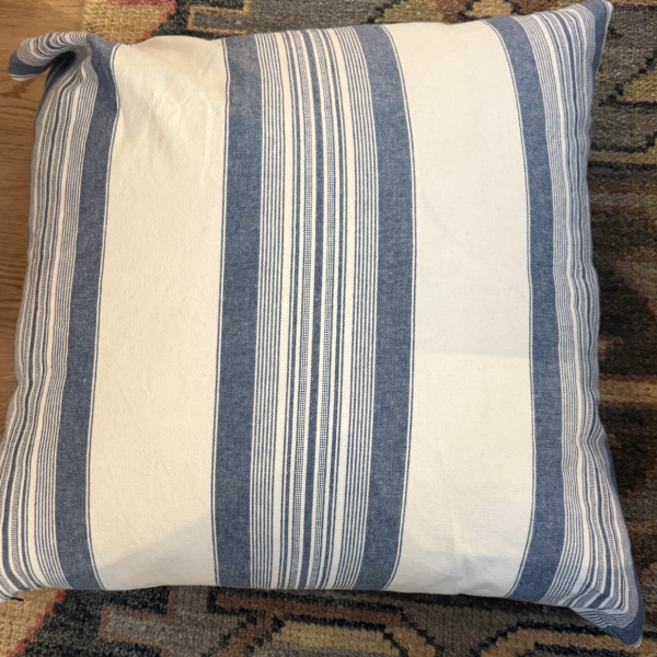 STRIPED COTTON CUSHION WITH GOOSE DOWN INSERT