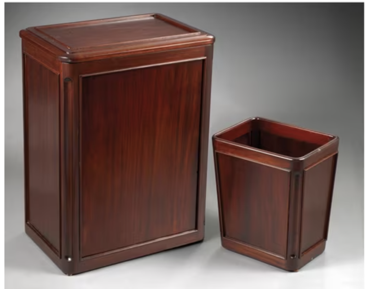 Ashcroft Mahogany Banded Wastebasket 1 Ashcroft Mahogany Banded Wastebasket