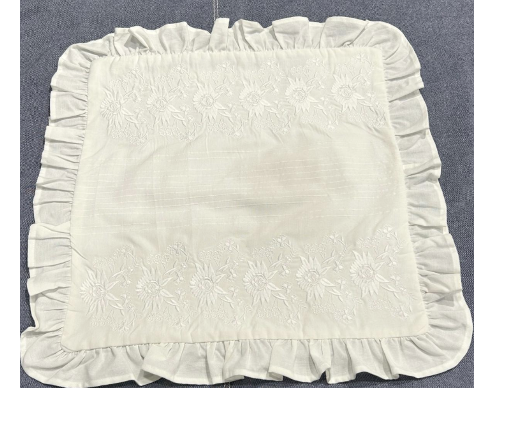 Marigold Ruffle Cushion Cover – White 1 Marigold Ruffle Cushion Cover – White