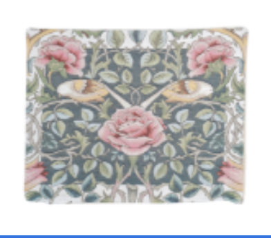 Tulip & Rose Tapestry Cushion – Blue