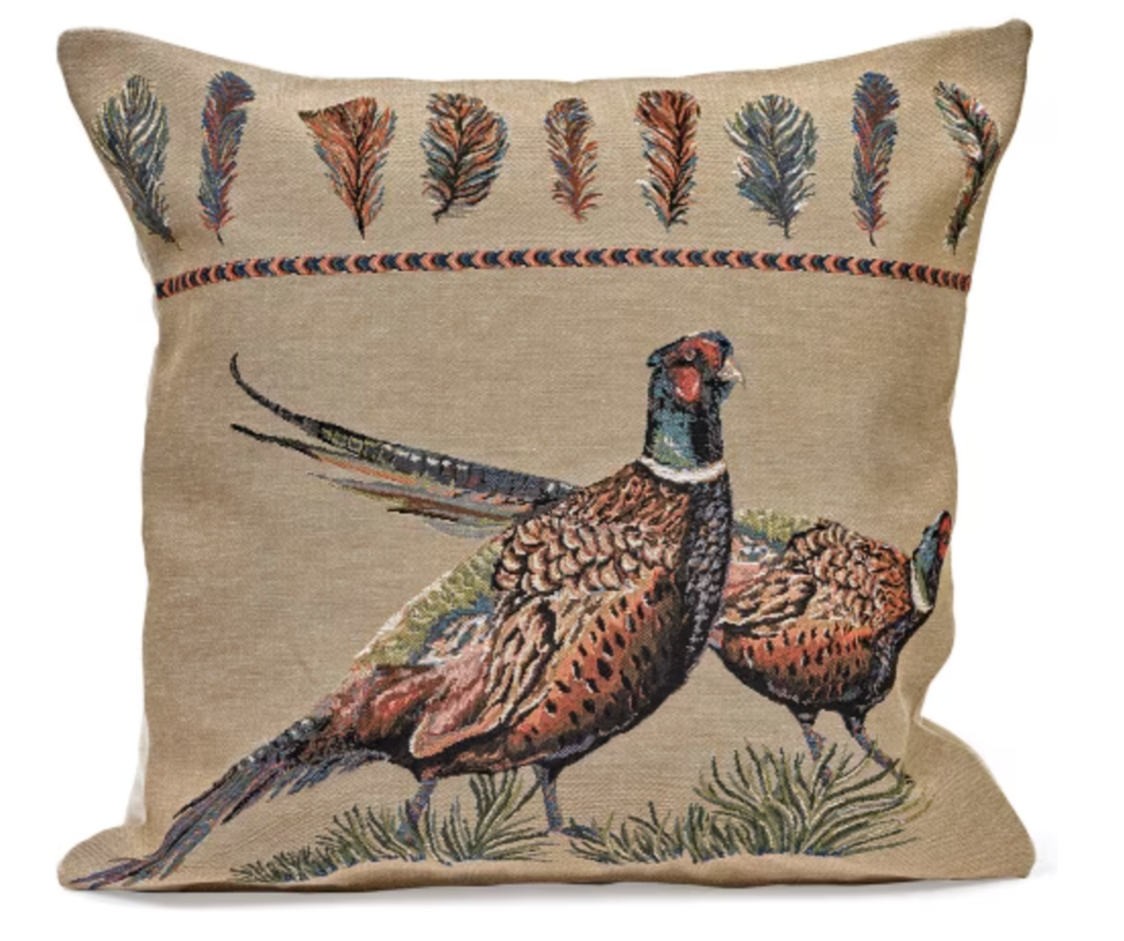 Pair of Pheasants Tapestry Pillow 1 Pair of Pheasants Tapestry Pillow