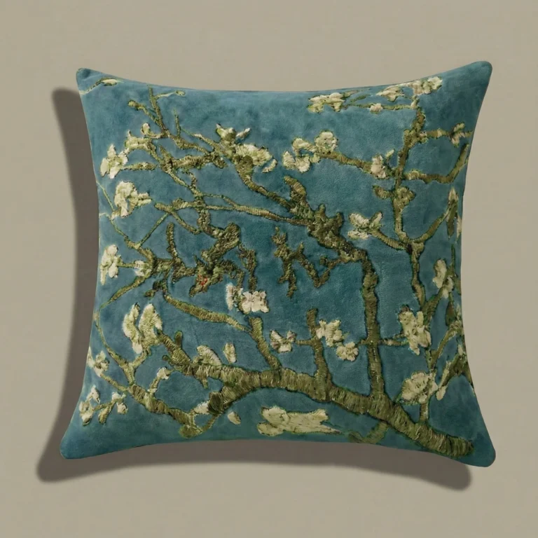 Almond Blossom Velvet Pillow Cover, front view