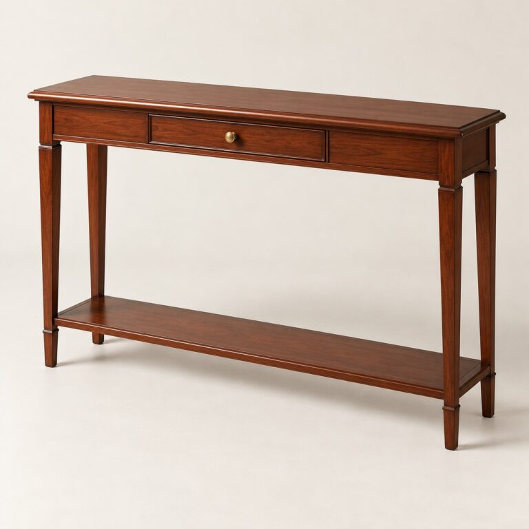 Rendering of the Hallam Slim Console, made to order by Reeva Sethi Home