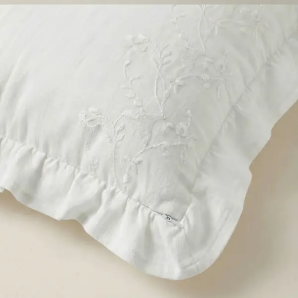 The Fleurette Embroidered Pillow Cover 4 The Fleurette Embroidered Pillow Cover, zipper detail