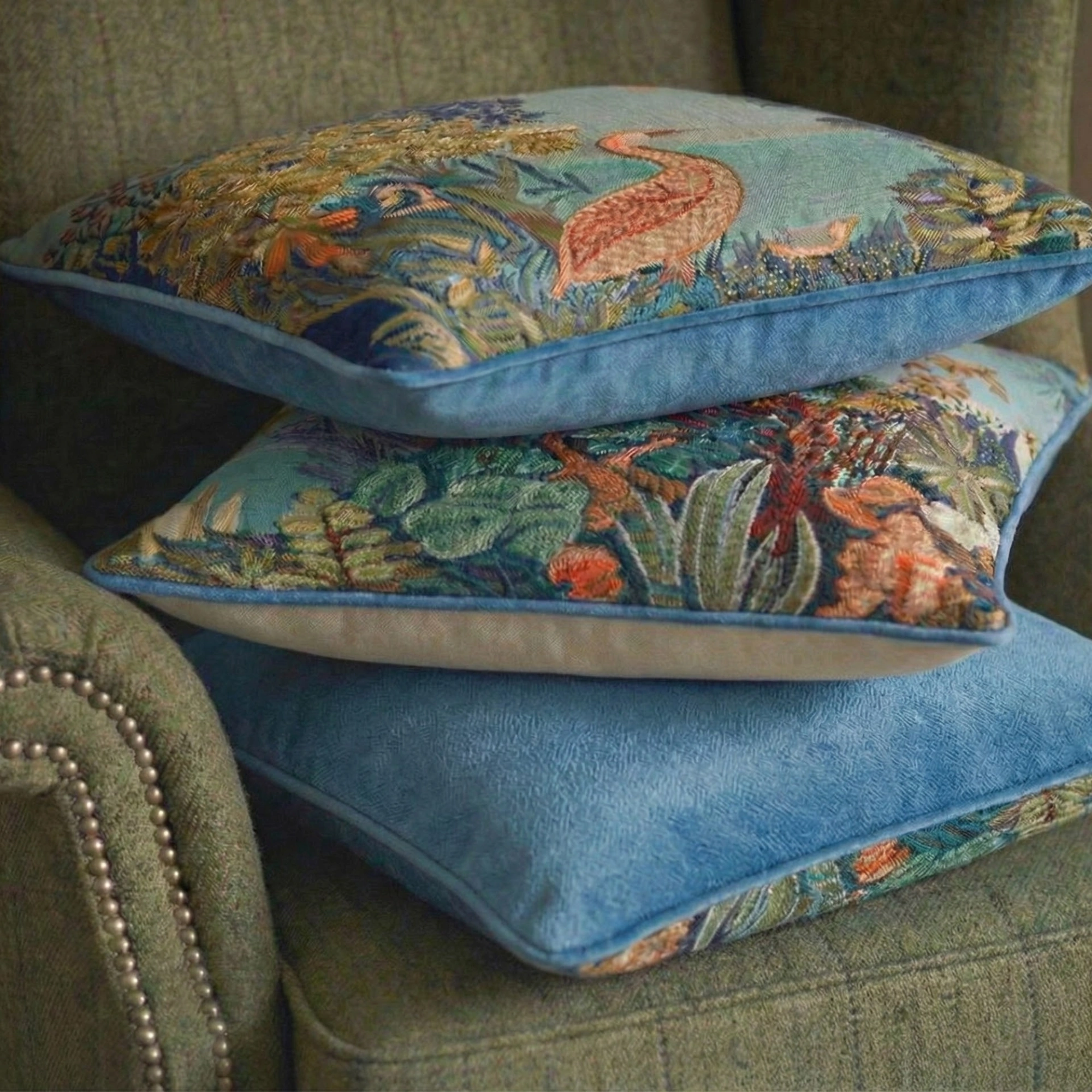 The Waterside Reverie Pillow Cover Pair 3 The Waterside Reverie Pillow Cover Pair, styled in a room
